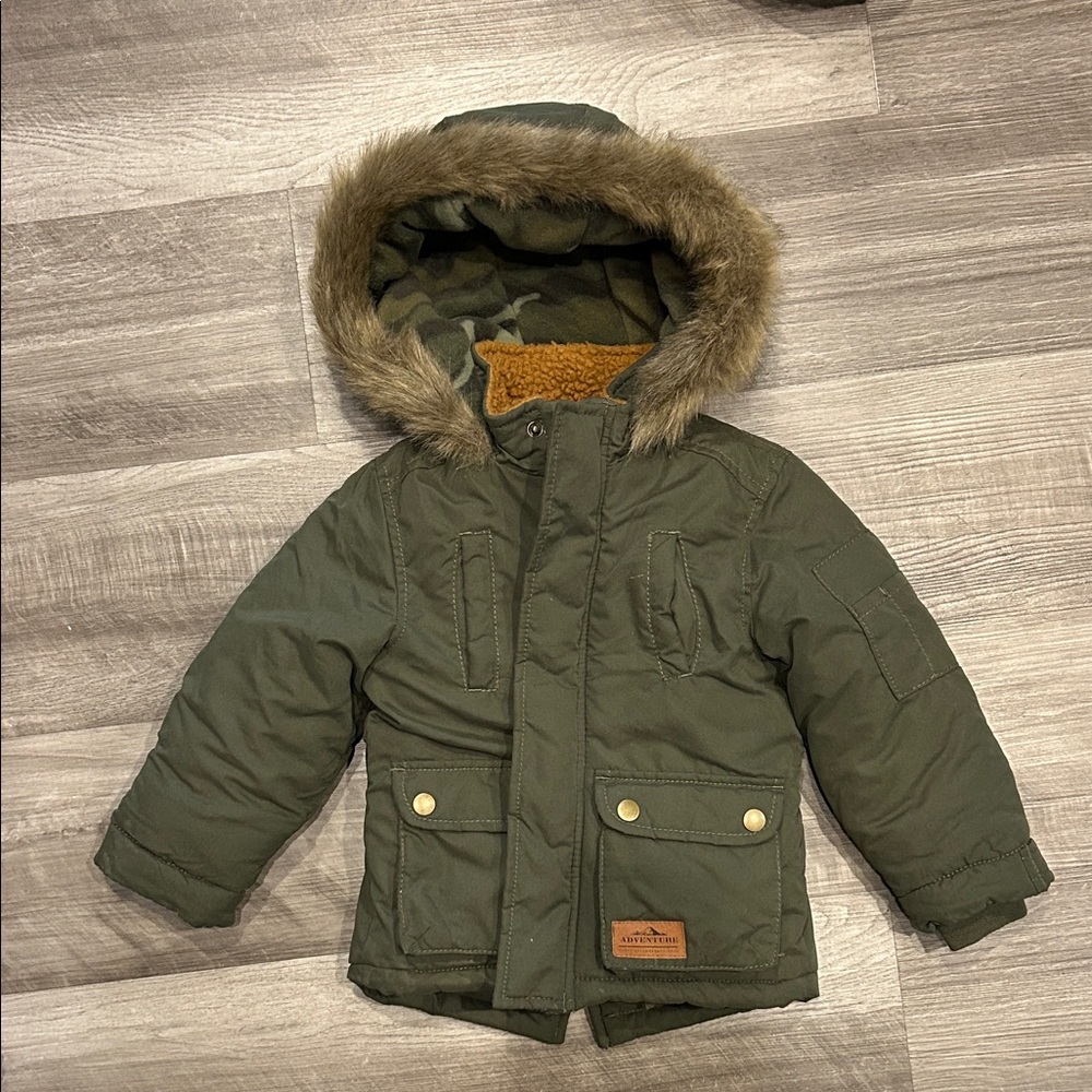 Carter's Vibrant Orange Jacket with Brown Accents